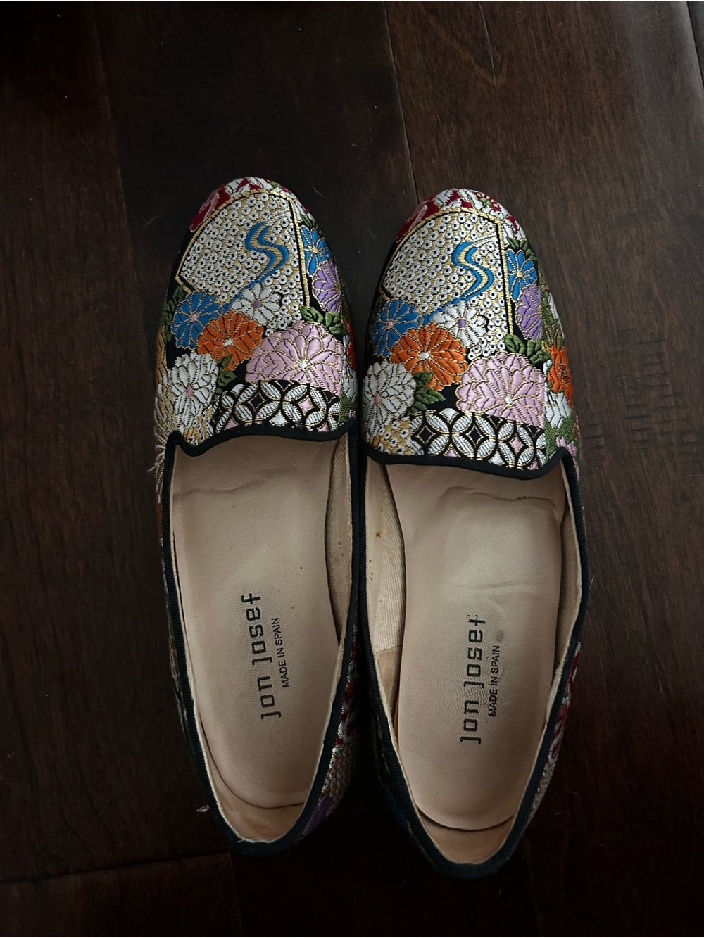 Jon Josef Multicolor Floral Embroidered Slip-On Loafers